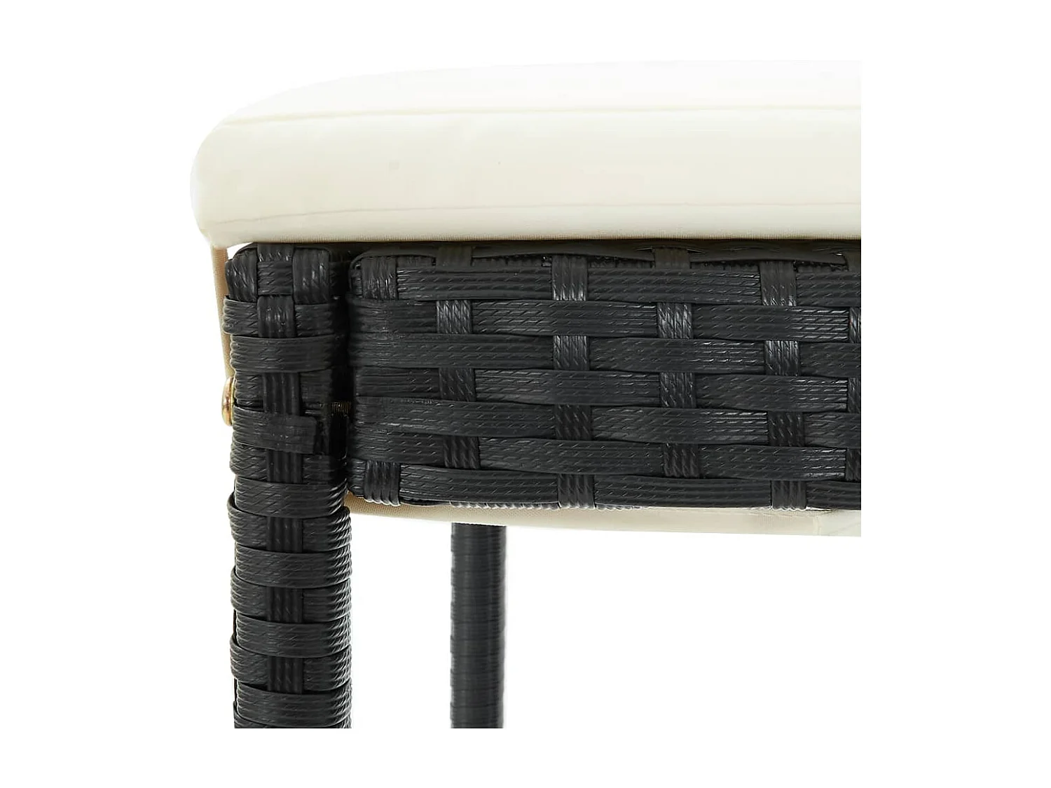 Tabourets de bar avec coussins 6 pcs noir résine tressée