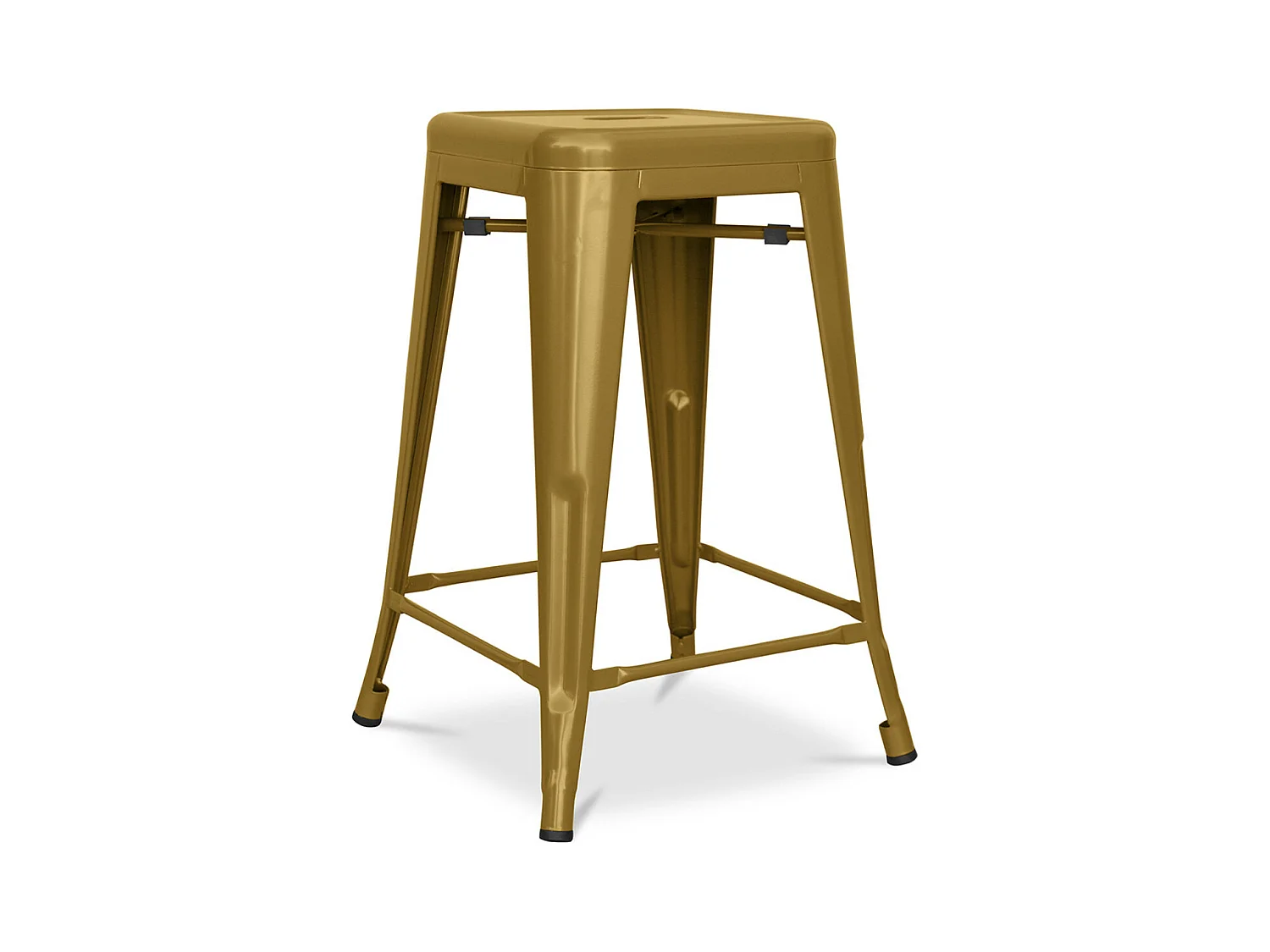 Tabouret industriel acier mat renforcé Kalax 60cm --Couleur Doré