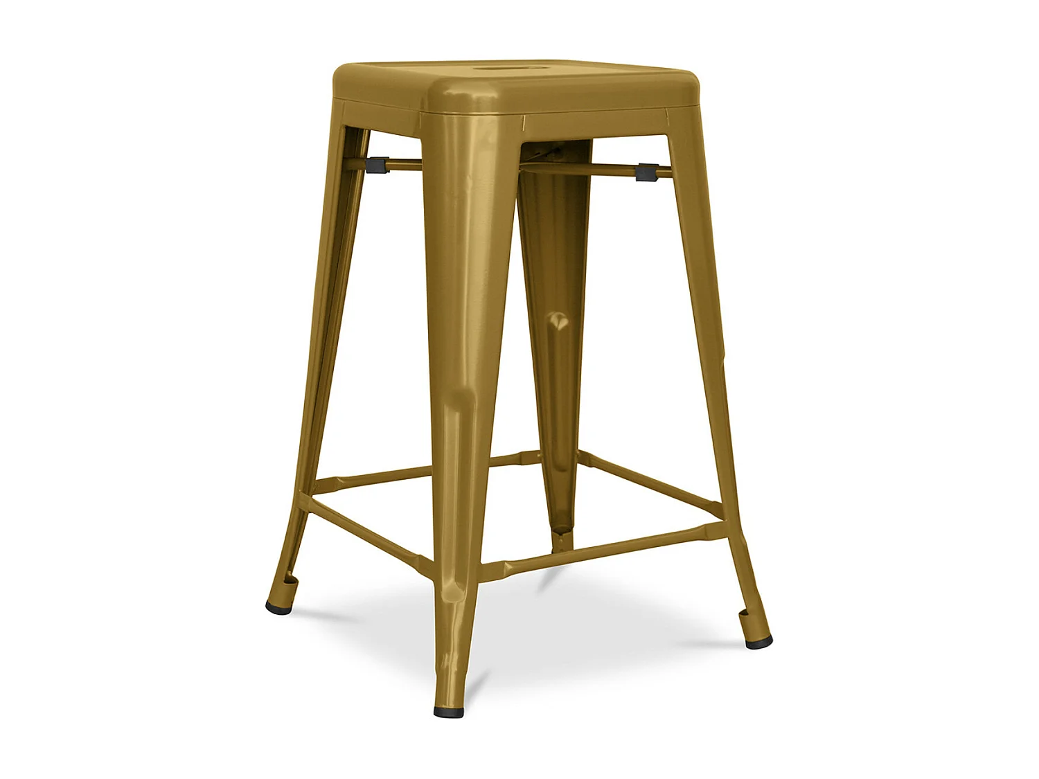 Tabouret industriel acier mat renforcé Kalax 60cm --Couleur Doré