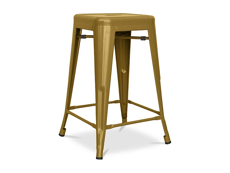 Tabouret industriel acier mat renforcé Kalax 60cm --Couleur Doré