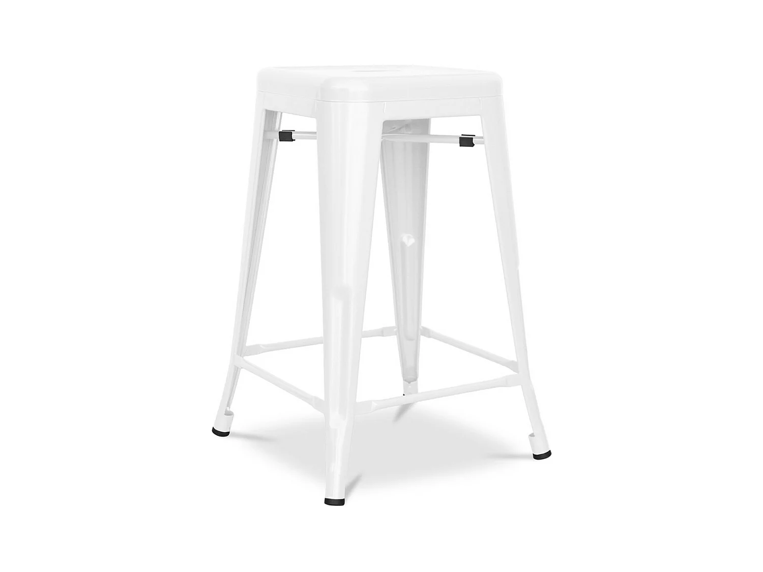 Kalax versterkt mat stalen industriële kruk 60 cm - High-end-Kleur Wit