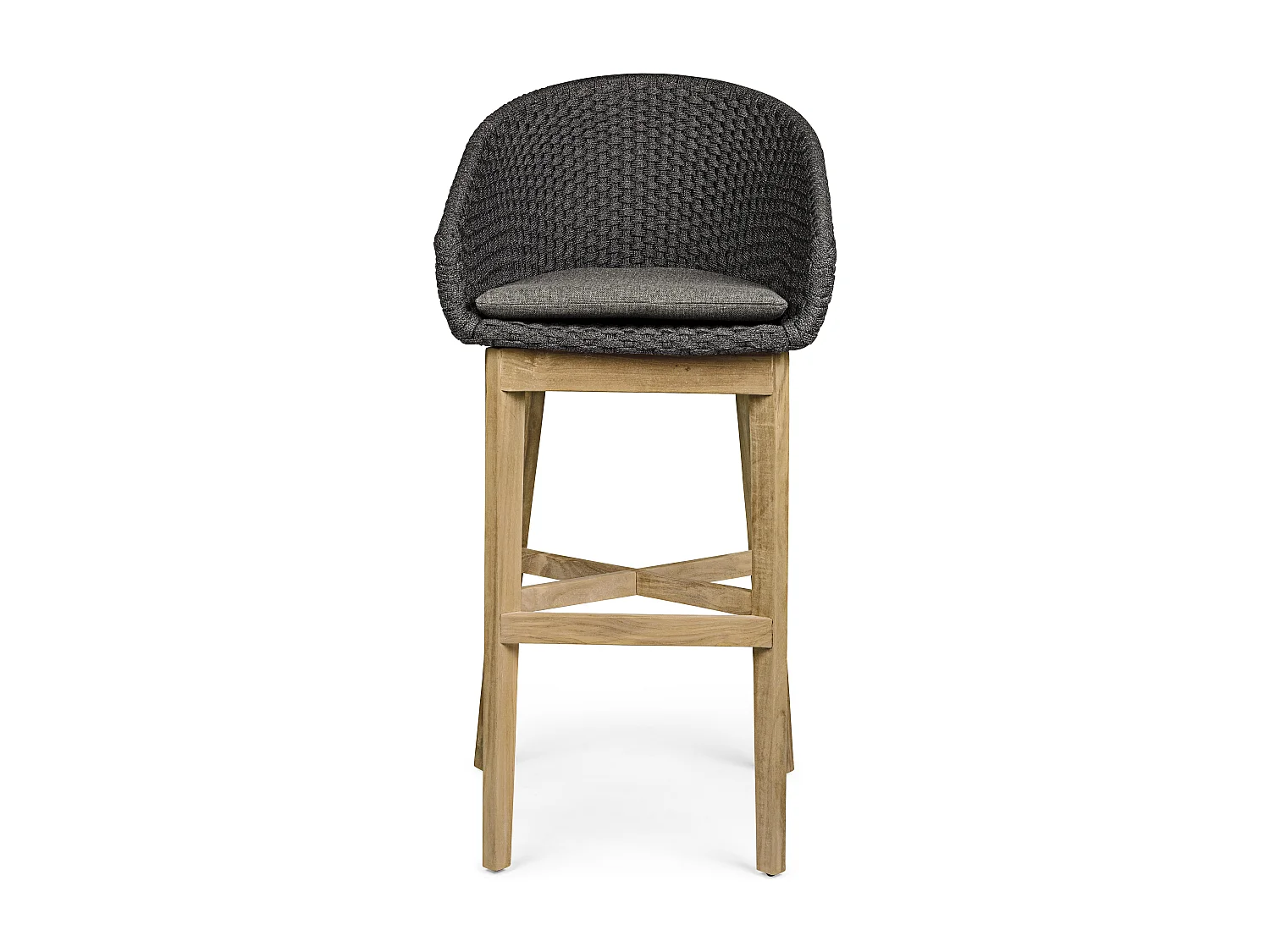 Tabouret de bar de jardin aluminium noir Séla - Lot de 2