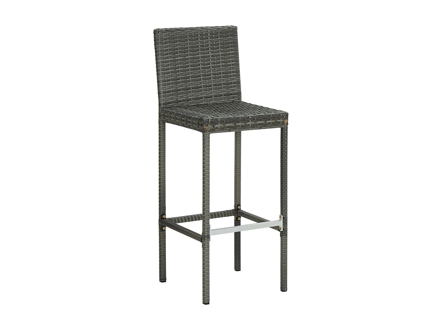 Tabourets de bar avec coussins 6 pcs gris résine tressée