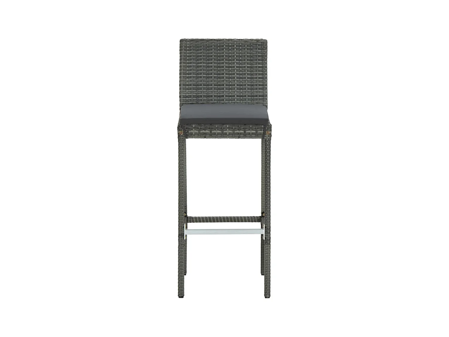 Tabourets de bar avec coussins 6 pcs gris résine tressée
