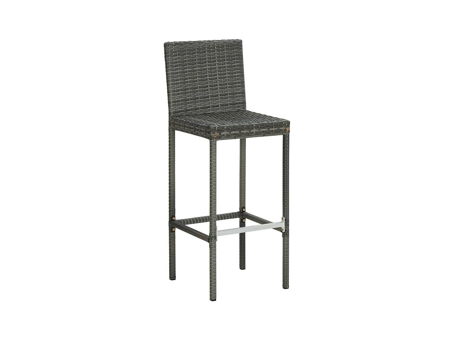 Tabourets de bar avec coussins 6 pcs gris résine tressée