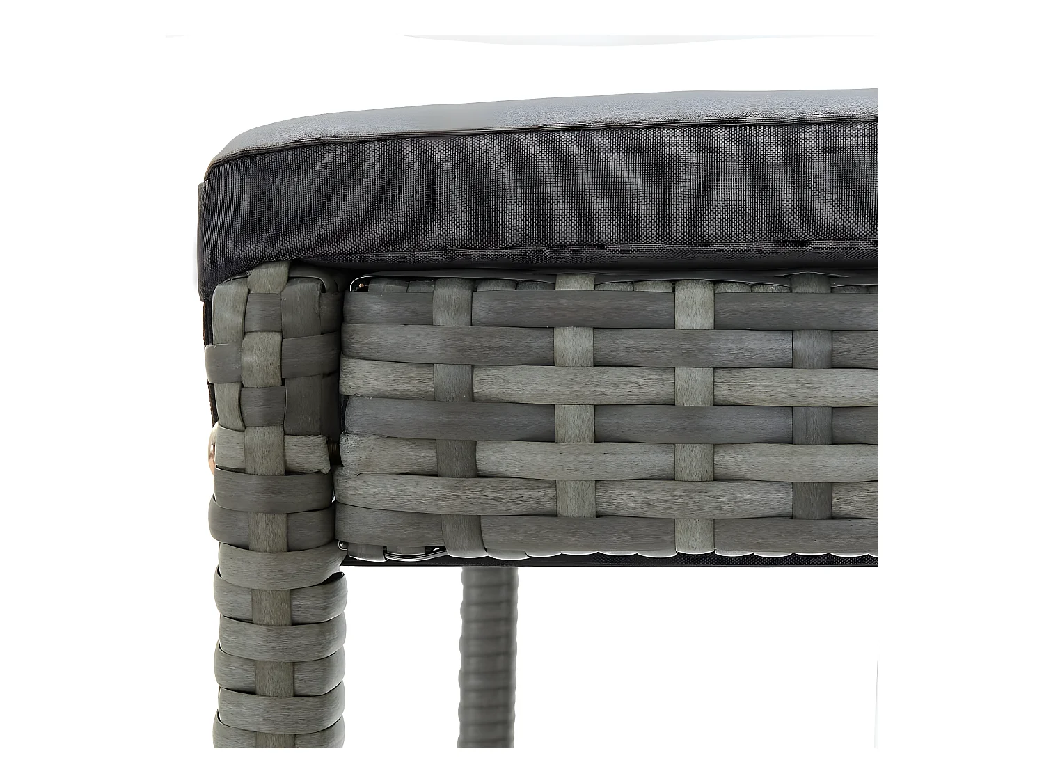 Tabourets de bar avec coussins 6 pcs gris résine tressée