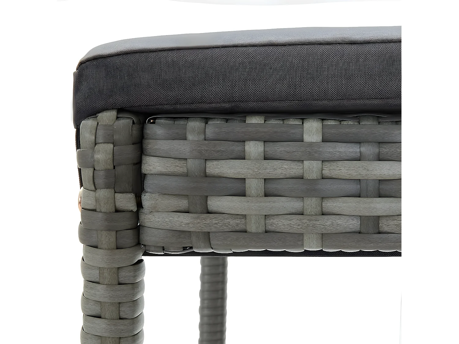 Tabourets de bar avec coussins 6 pcs gris résine tressée