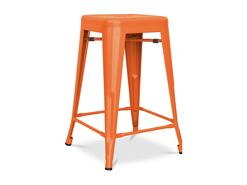 Tabouret industriel acier mat renforcé Kalax 60cm --Couleur Orange