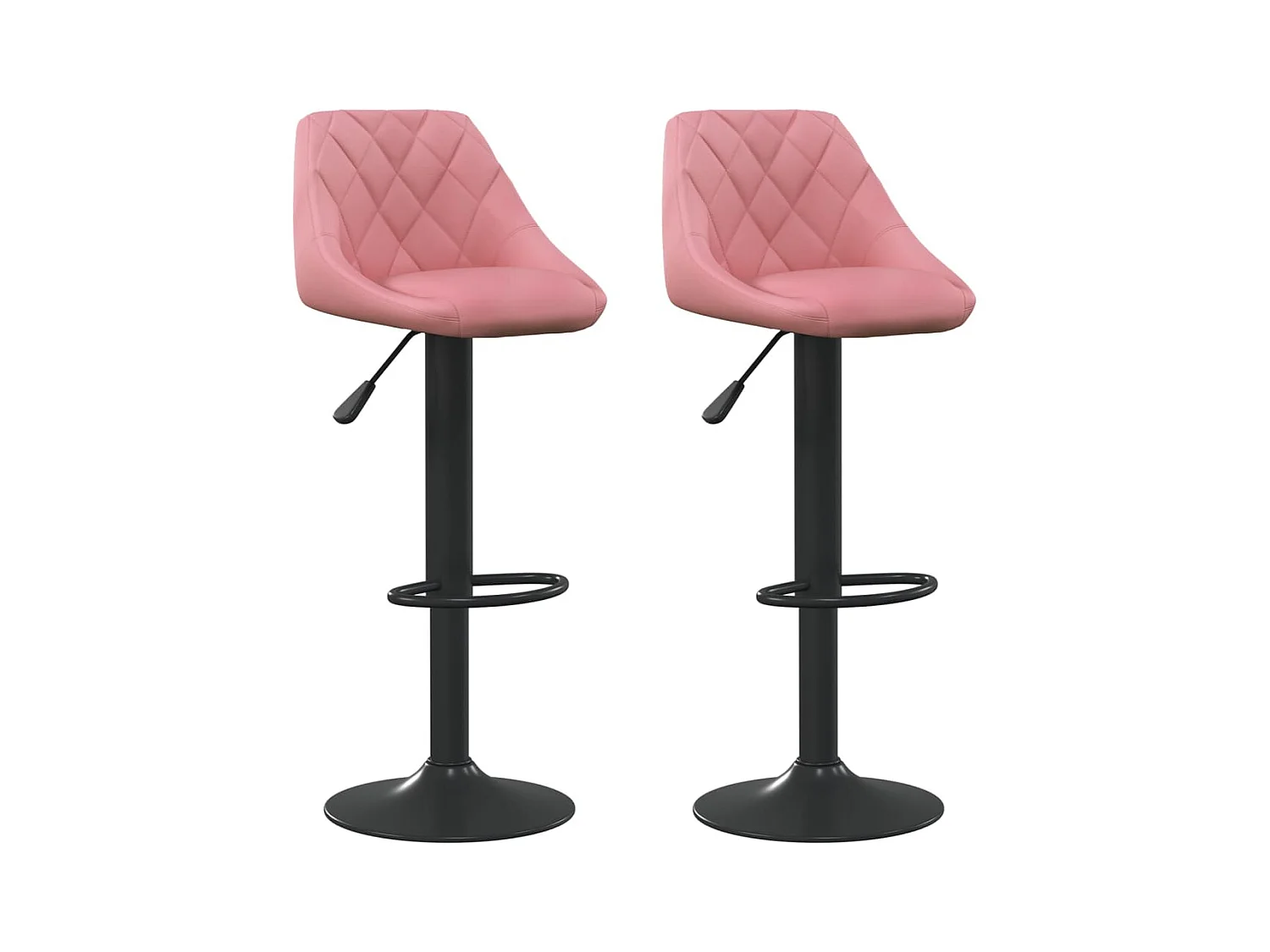 Tabourets de bar 2 pcs Rose Velours 6