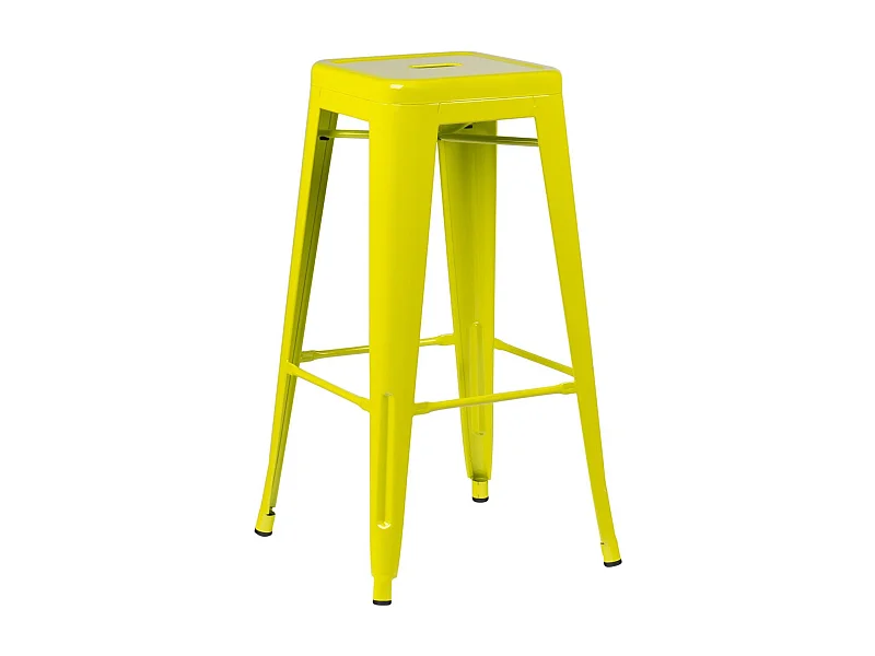 Tabouret haut 76cm Kontoir en acier brillant - Design industriel et élégant-Couleur Vert pistache