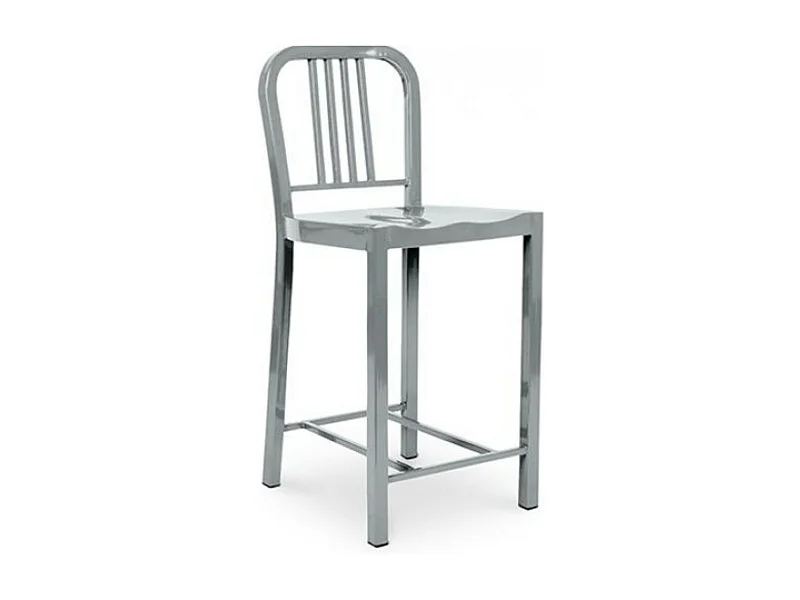 Tabouret design en aluminium Naviko 60cm-Couleur Argent