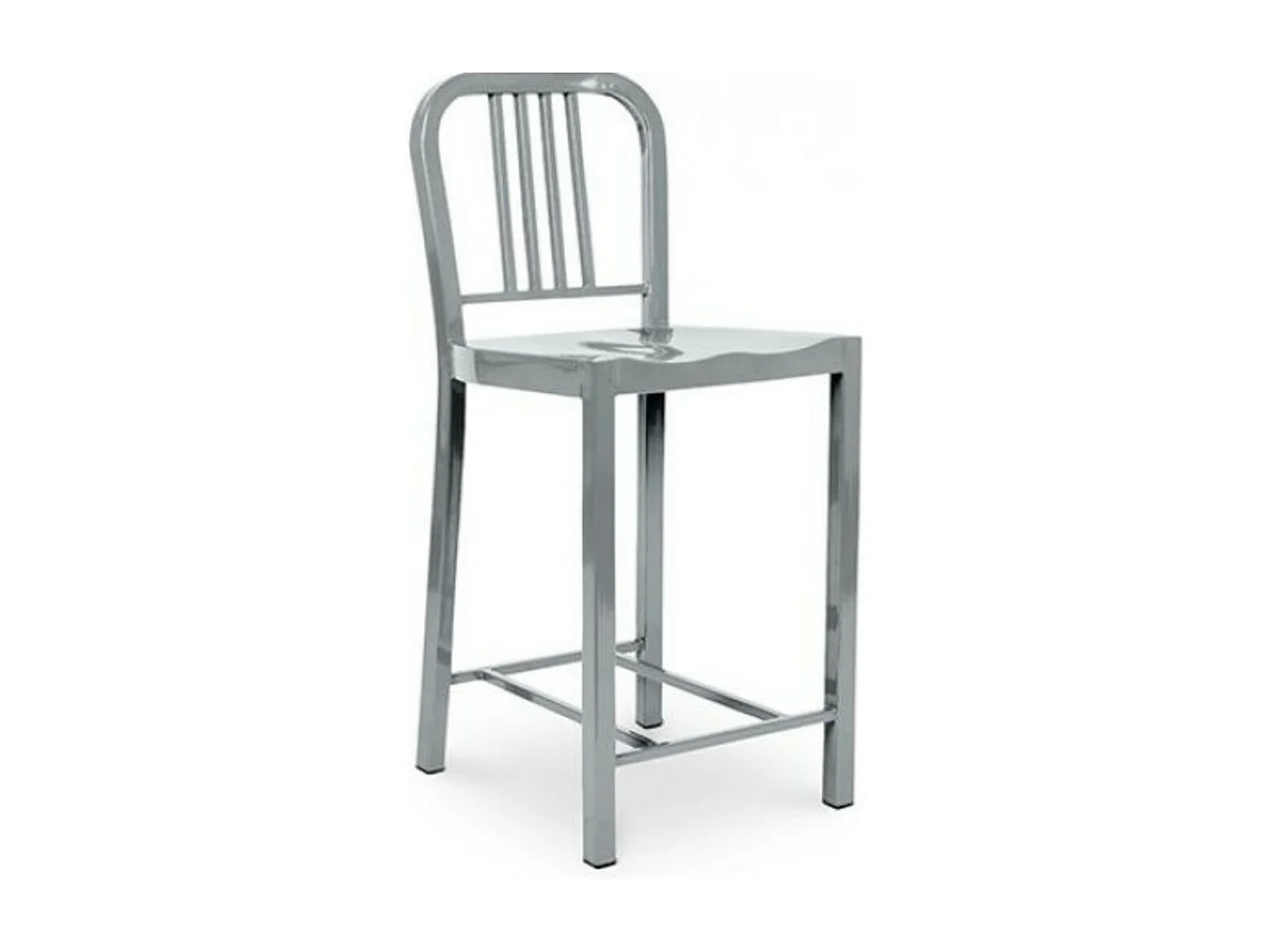 Tabouret design en aluminium Naviko 60cm-Couleur Argent