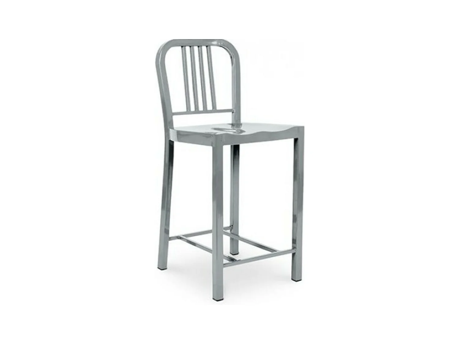 Tabouret design en aluminium Naviko 60cm-Couleur Argent