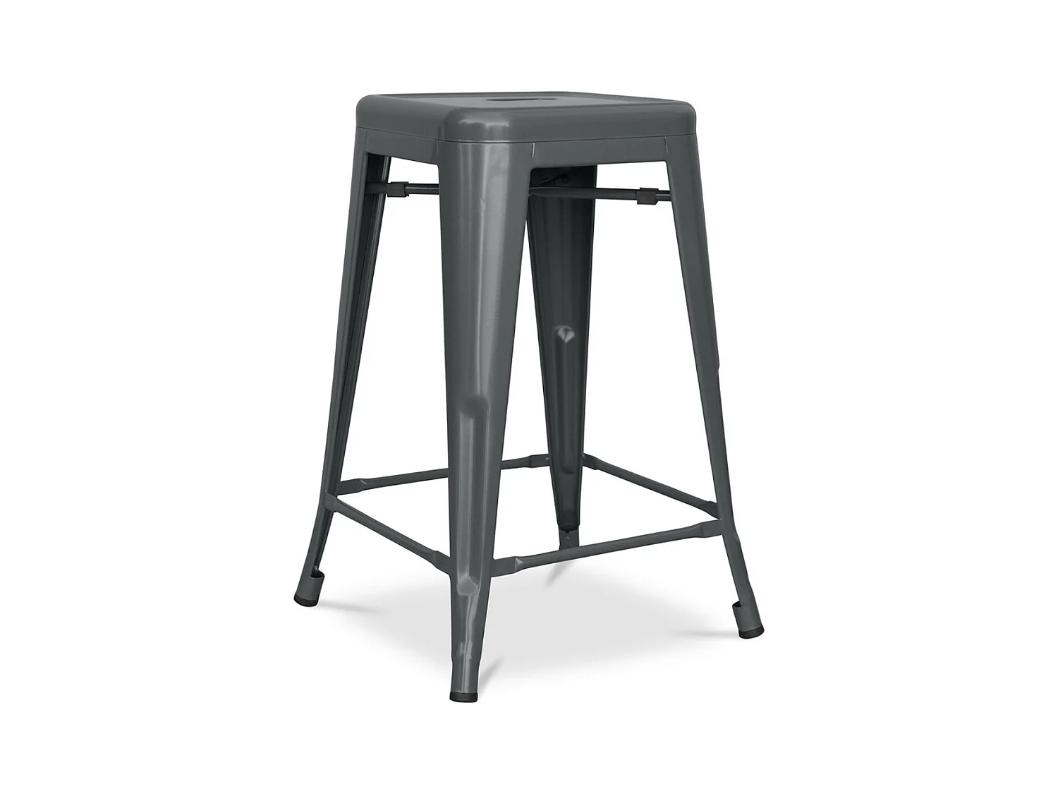 Tabouret industriel acier mat renforcé Kalax 60cm --Couleur Gris foncé