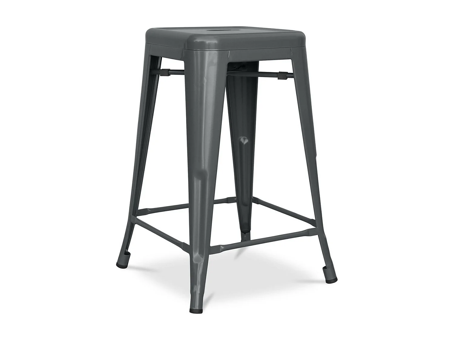 Tabouret industriel acier mat renforcé Kalax 60cm --Couleur Gris foncé