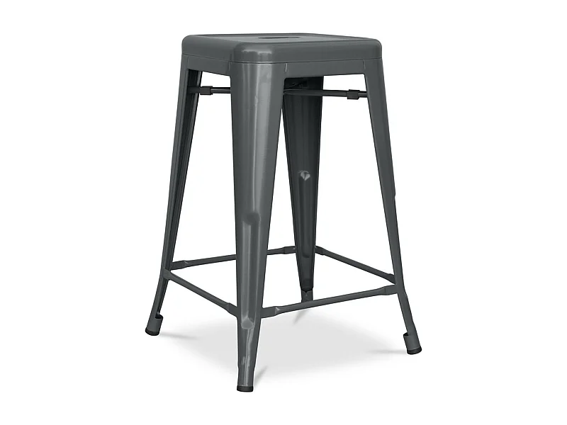 Tabouret industriel acier mat renforcé Kalax 60cm --Couleur Gris foncé