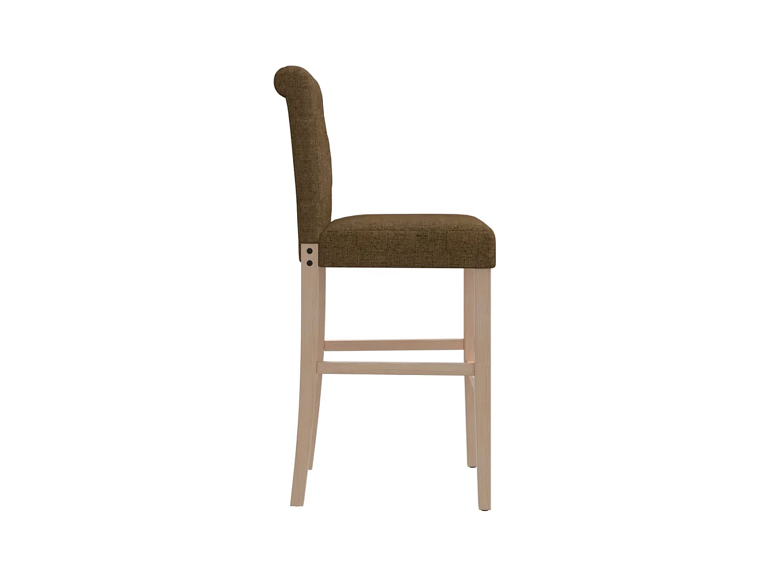 Chaises de bar lot de 2 bois massif d'hévéa et tissu