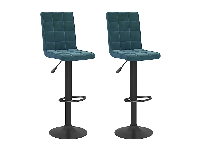 Tabourets de bar 2 pcs Bleu Velours 11