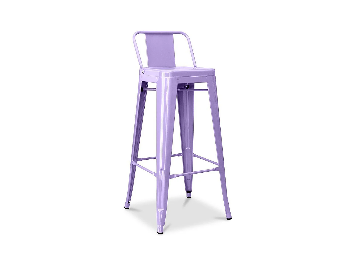 Tabouret haut industriel avec dossier acier brillant Kalax 76cm --Couleur Bleu foncé