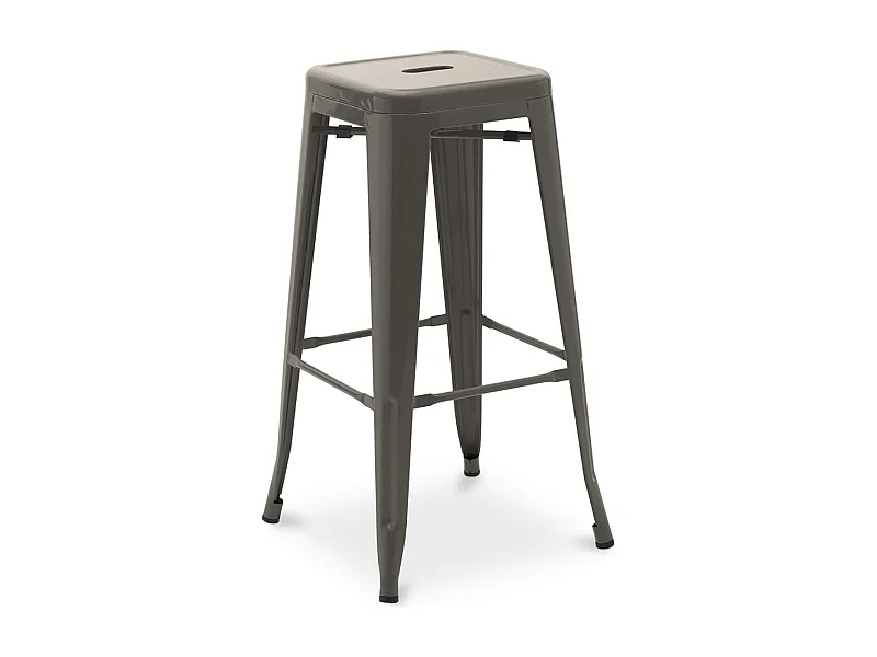 Tabouret haut industriel acier brillant renforcé Kalax 76cm --Couleur Gris foncé