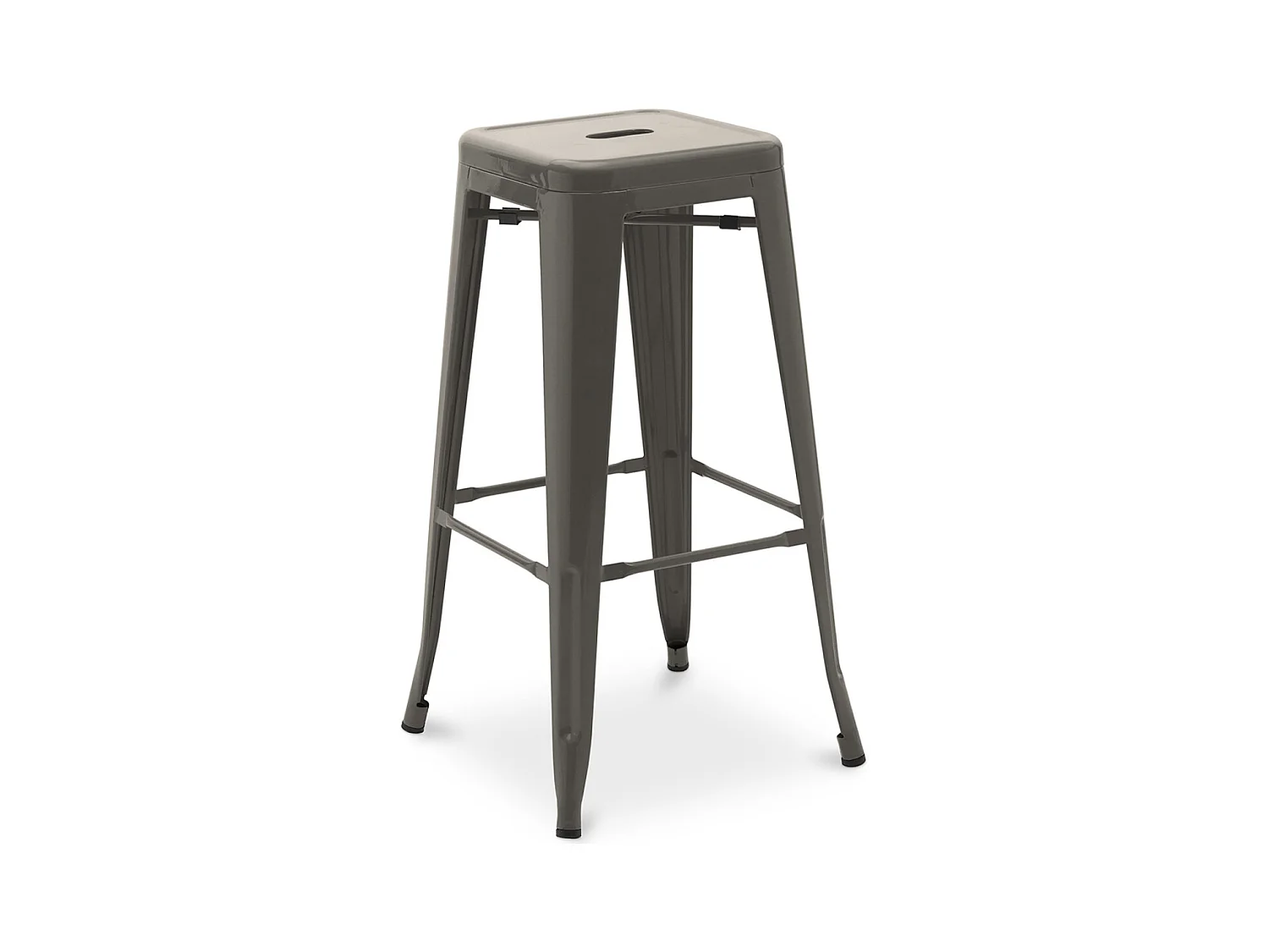 Tabouret haut industriel acier brillant renforcé Kalax 76cm --Couleur Gris foncé