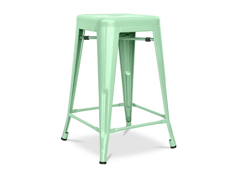 Tabouret industriel acier mat renforcé Kalax 60cm --Couleur Vert clair