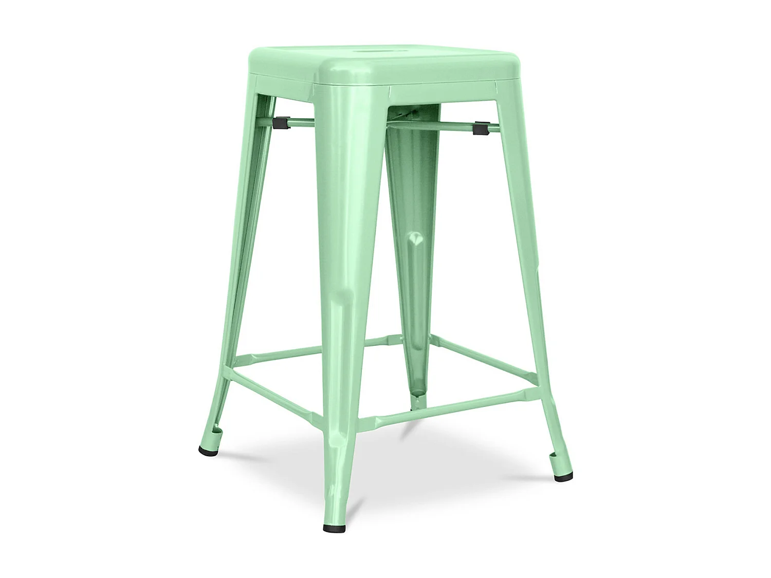 Tabouret industriel acier mat renforcé Kalax 60cm --Couleur Vert clair