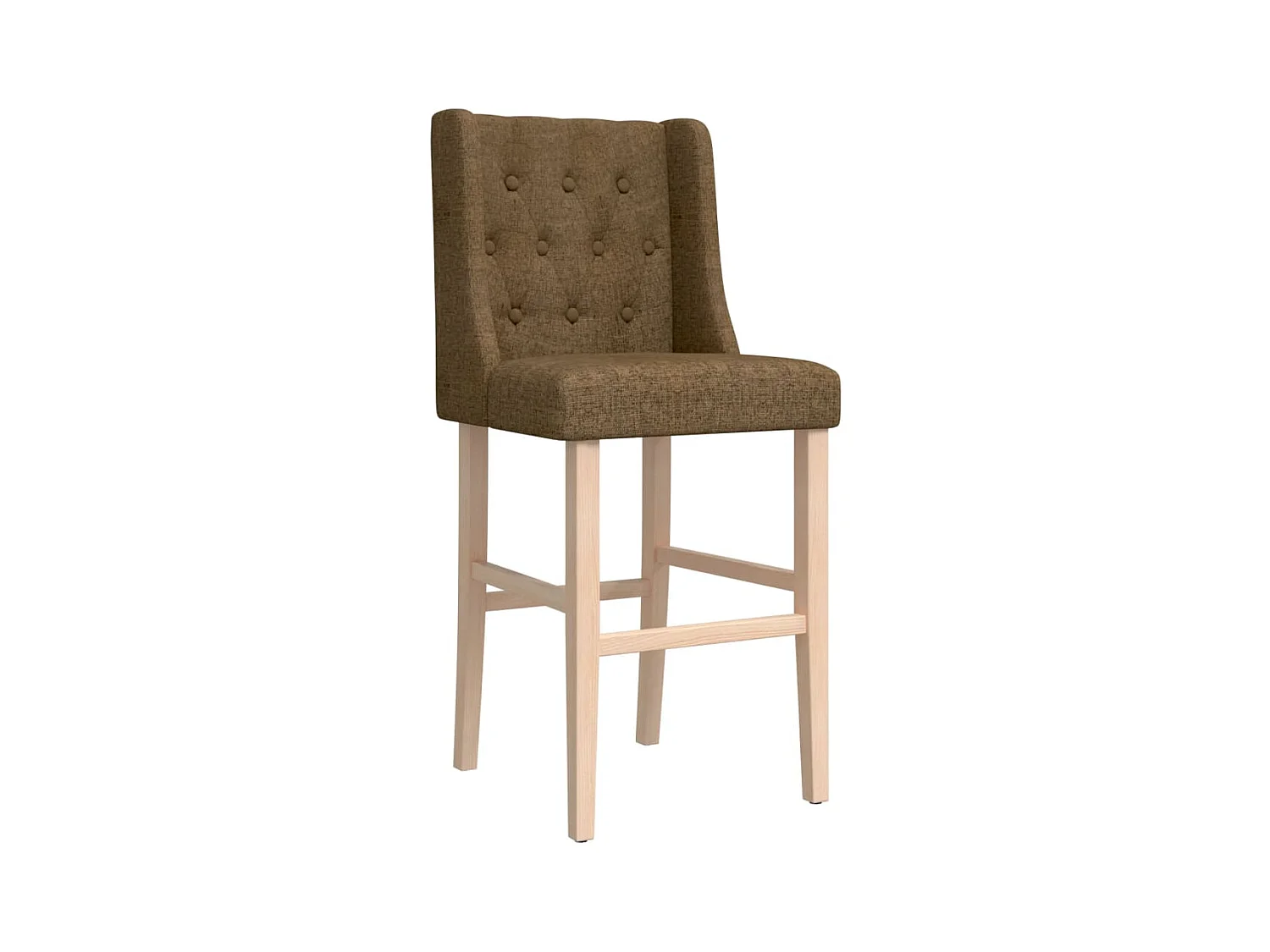 Chaises de bar lot de 2 bois massif d'hévéa et tissu