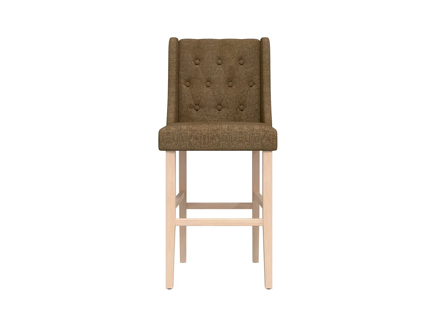 Chaises de bar lot de 2 bois massif d'hévéa et tissu