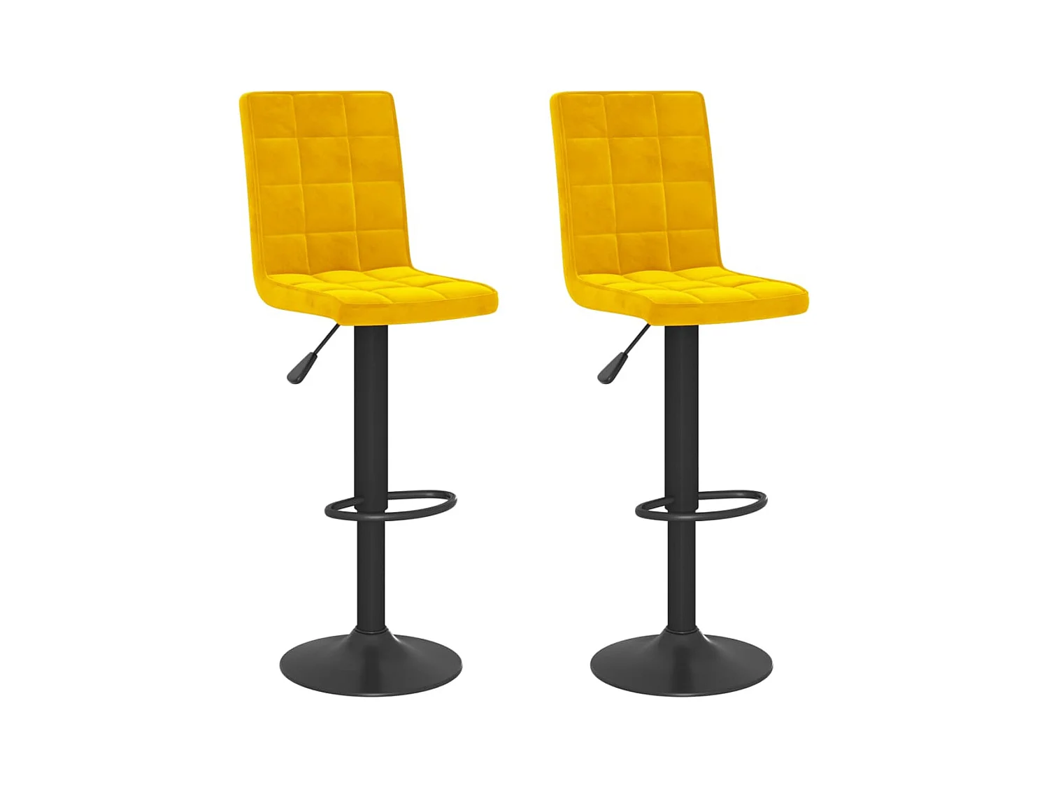 Tabourets de bar 2 pcs Jaune moutarde Velours 13