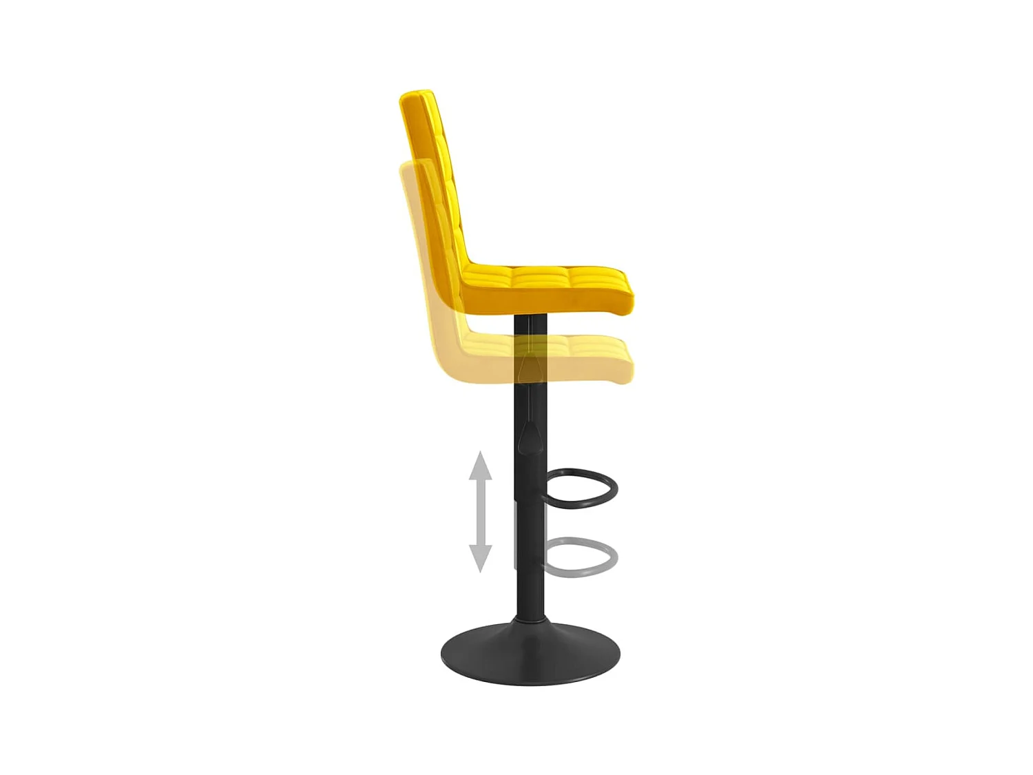 Tabourets de bar 2 pcs Jaune moutarde Velours 13