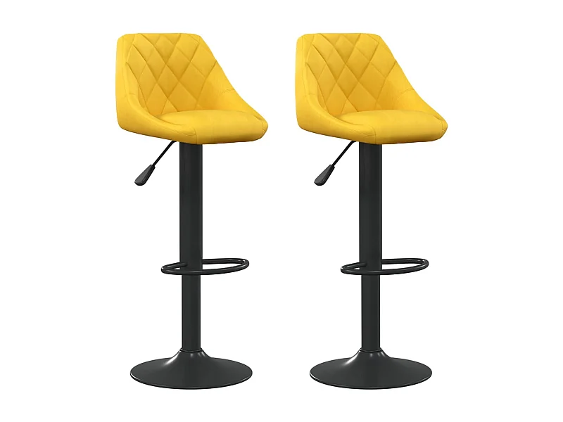 Tabourets de bar 2 pcs Jaune moutarde Velours 10