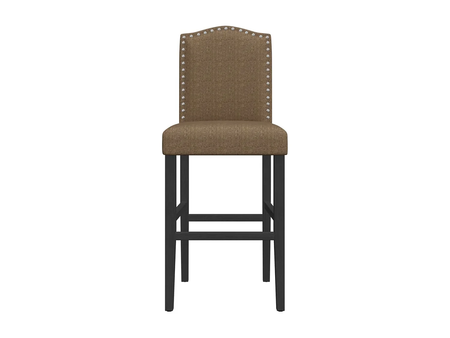 vidaXL Taburetes altos 2 uds madera maciza de caucho y tela Gris Topo