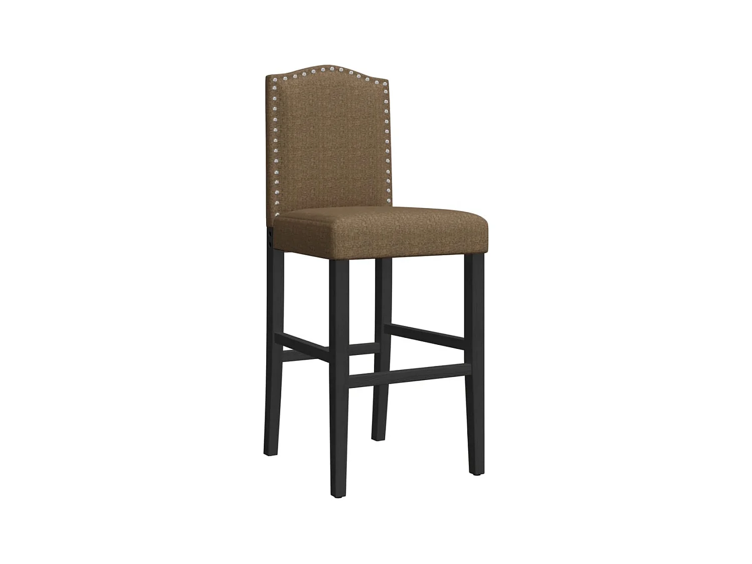vidaXL Taburetes altos 2 uds madera maciza de caucho y tela Gris Topo