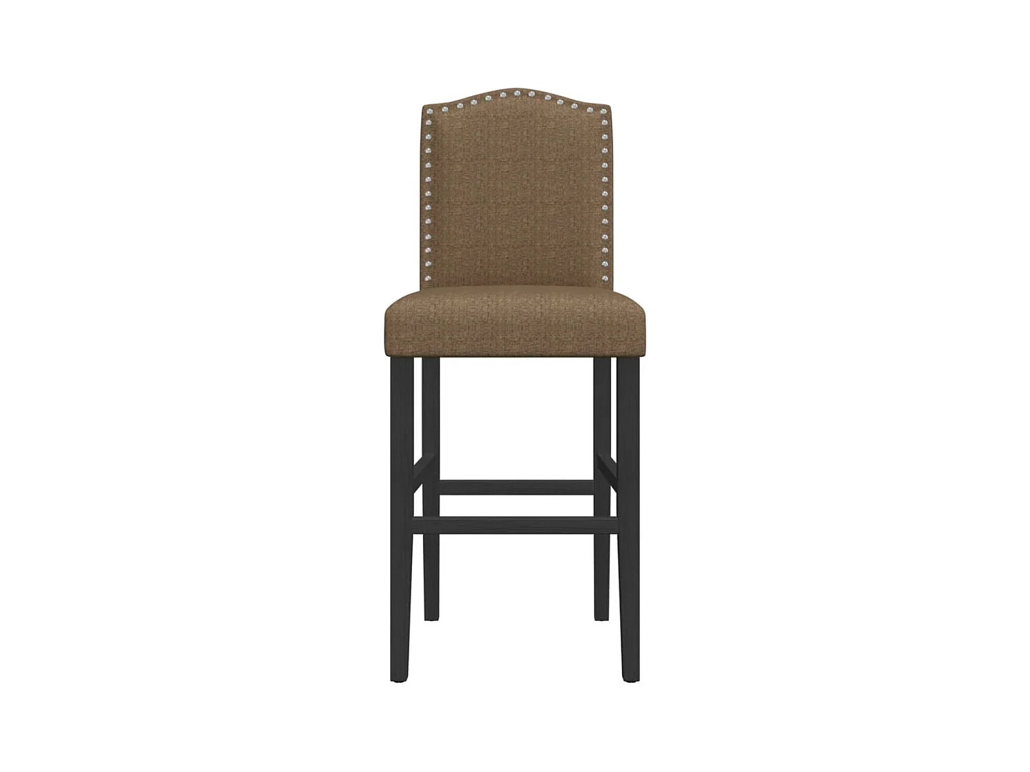 vidaXL Taburetes altos 2 uds madera maciza de caucho y tela Gris Topo