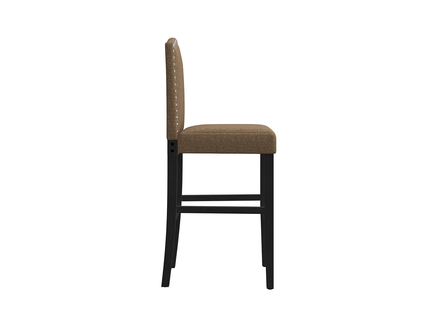 vidaXL Taburetes altos 2 uds madera maciza de caucho y tela Gris Topo