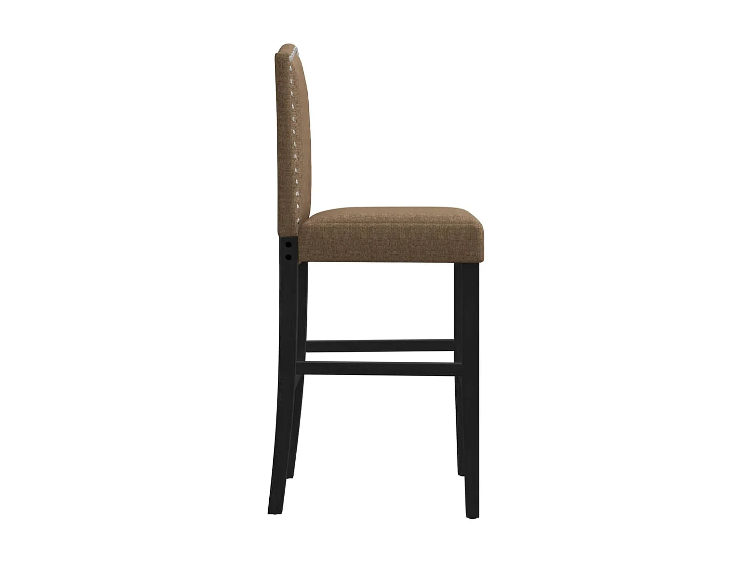 Barstoelen 2 st massief rubberhout en stof