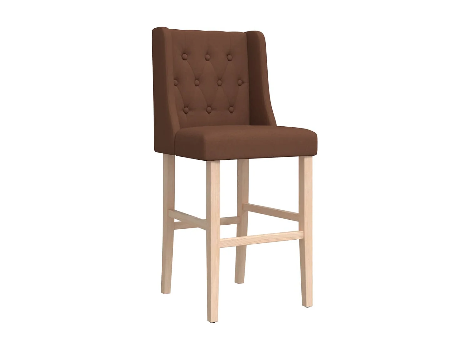 Chaises de bar lot de 2 bois massif d'hévéa et tissu