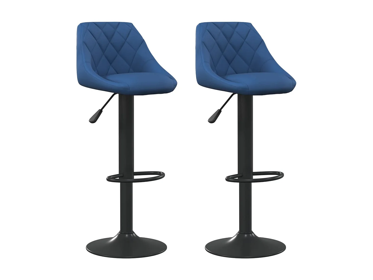 Tabourets de bar 2 pcs Bleu Velours 4