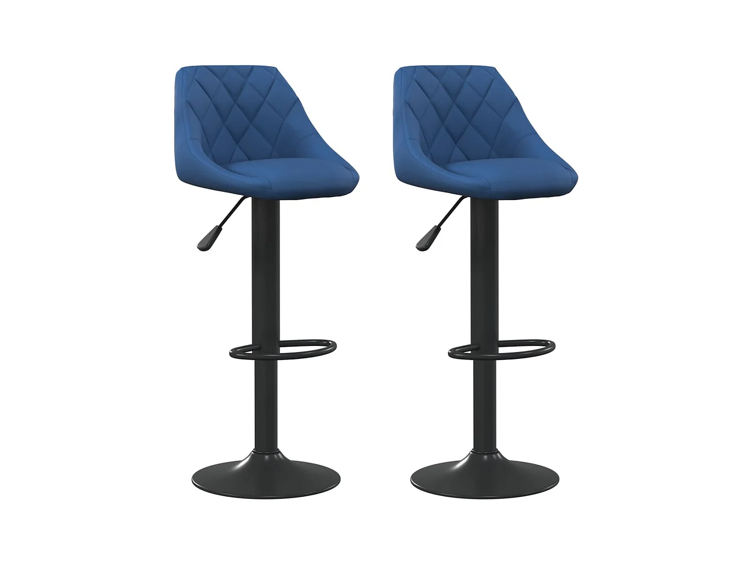 Tabourets de bar 2 pcs Bleu Velours 4