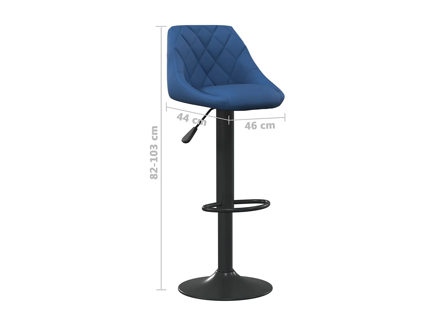 Tabourets de bar 2 pcs Bleu Velours 4
