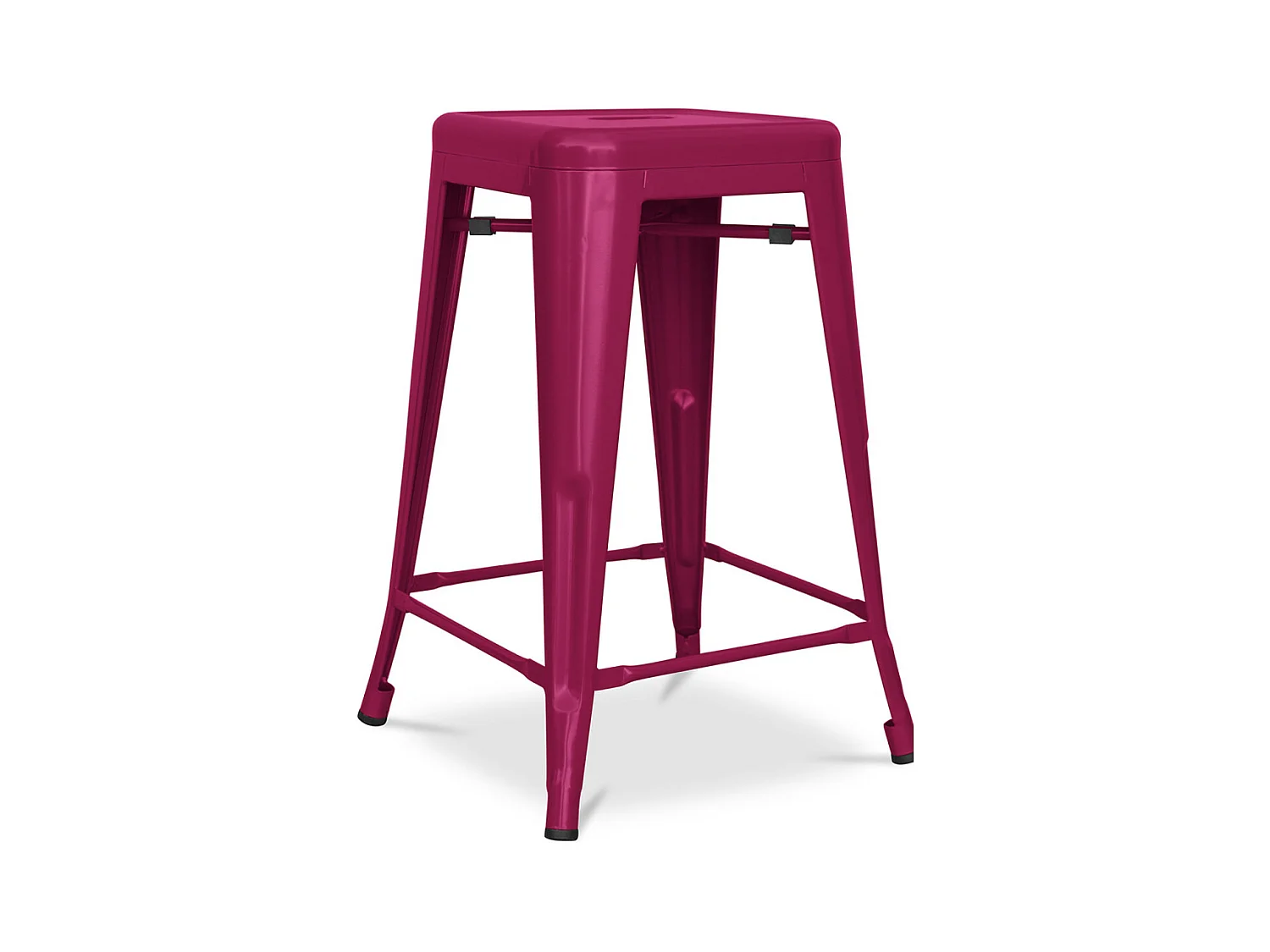 Tabouret industriel acier mat renforcé Kalax 60cm --Couleur Fuchsia