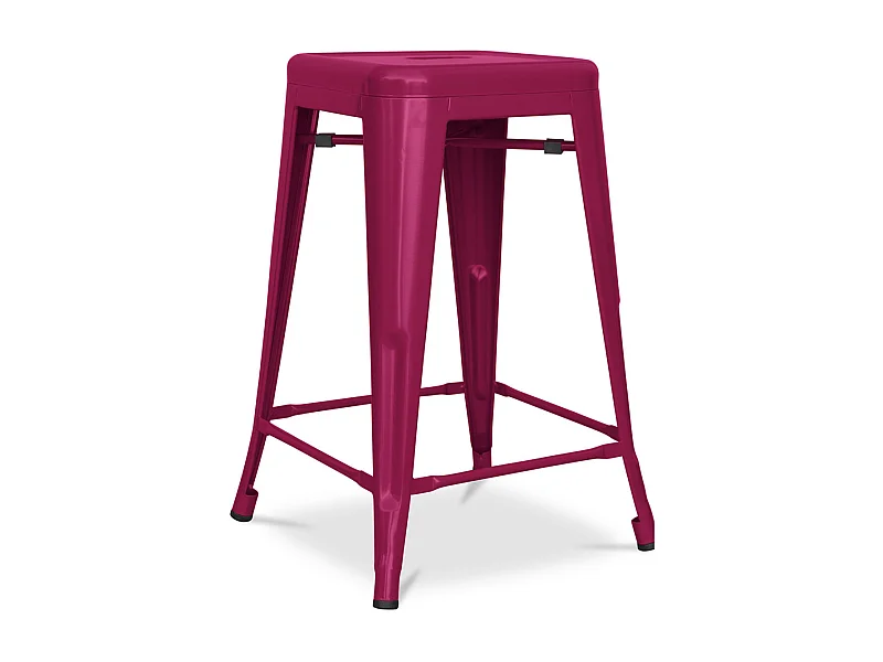 Tabouret industriel acier mat renforcé Kalax 60cm --Couleur Fuchsia