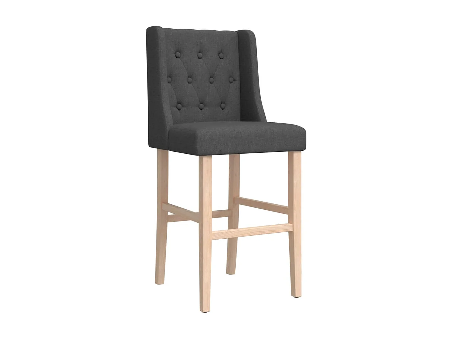 Chaises de bar lot de 2 bois massif d'hévéa et tissu