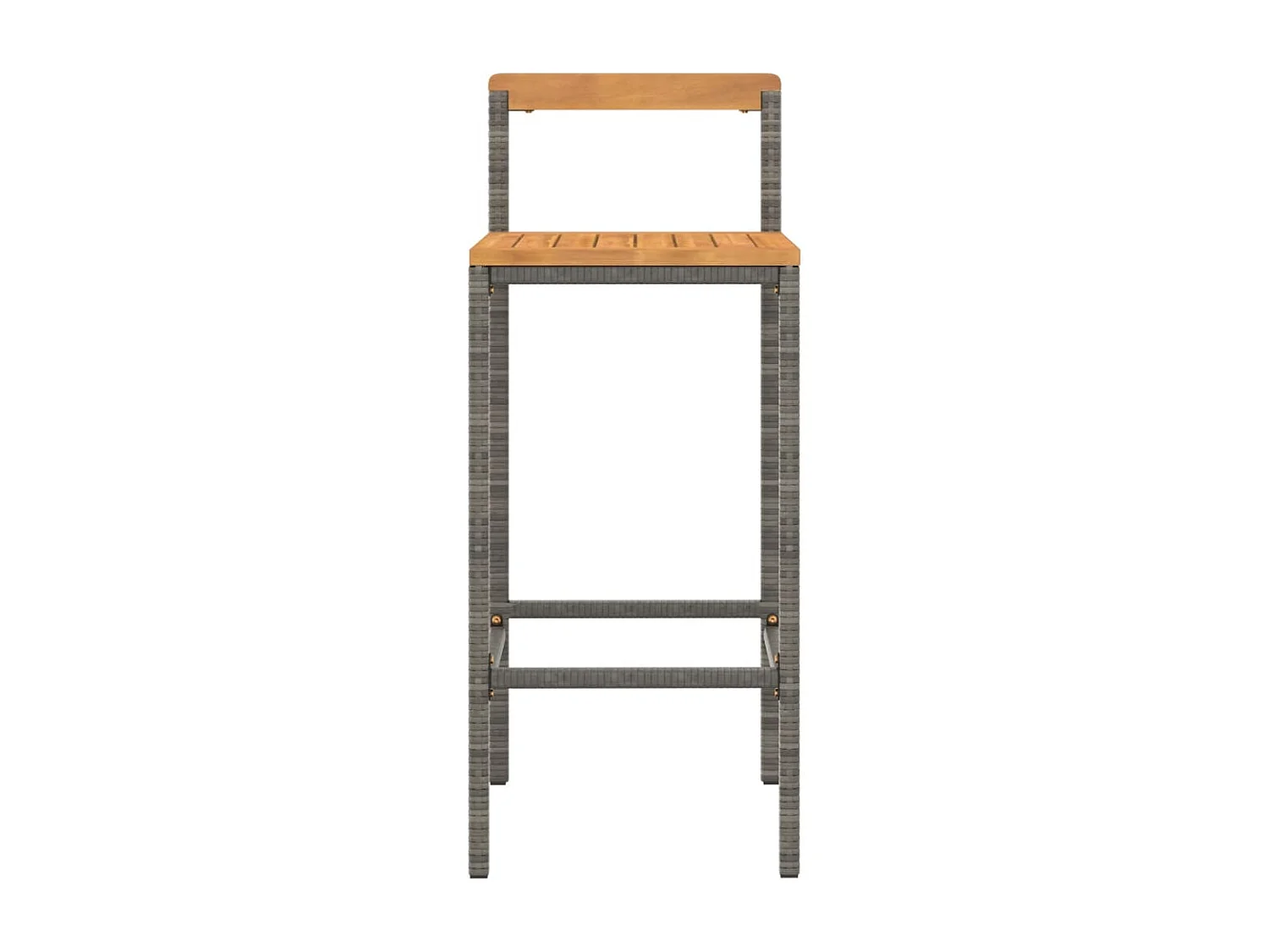 Tabourets de bar 4 pcs gris résine tressée et bois d'acacia