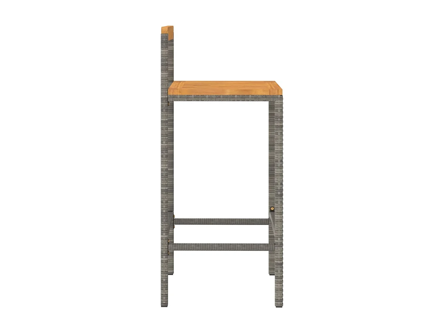 Tabourets de bar 4 pcs gris résine tressée et bois d'acacia