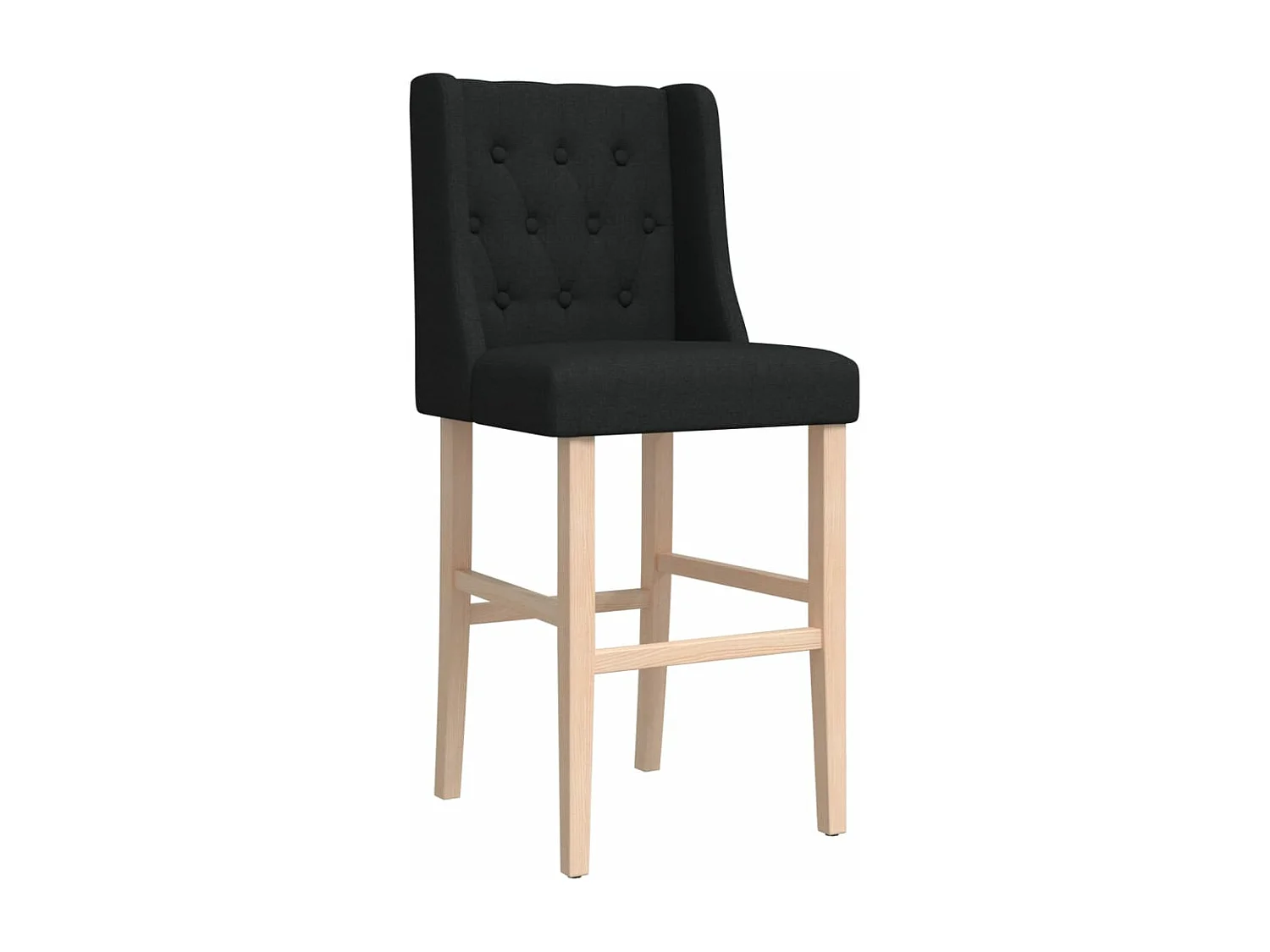 Chaises de bar lot de 2 bois massif d'hévéa et tissu