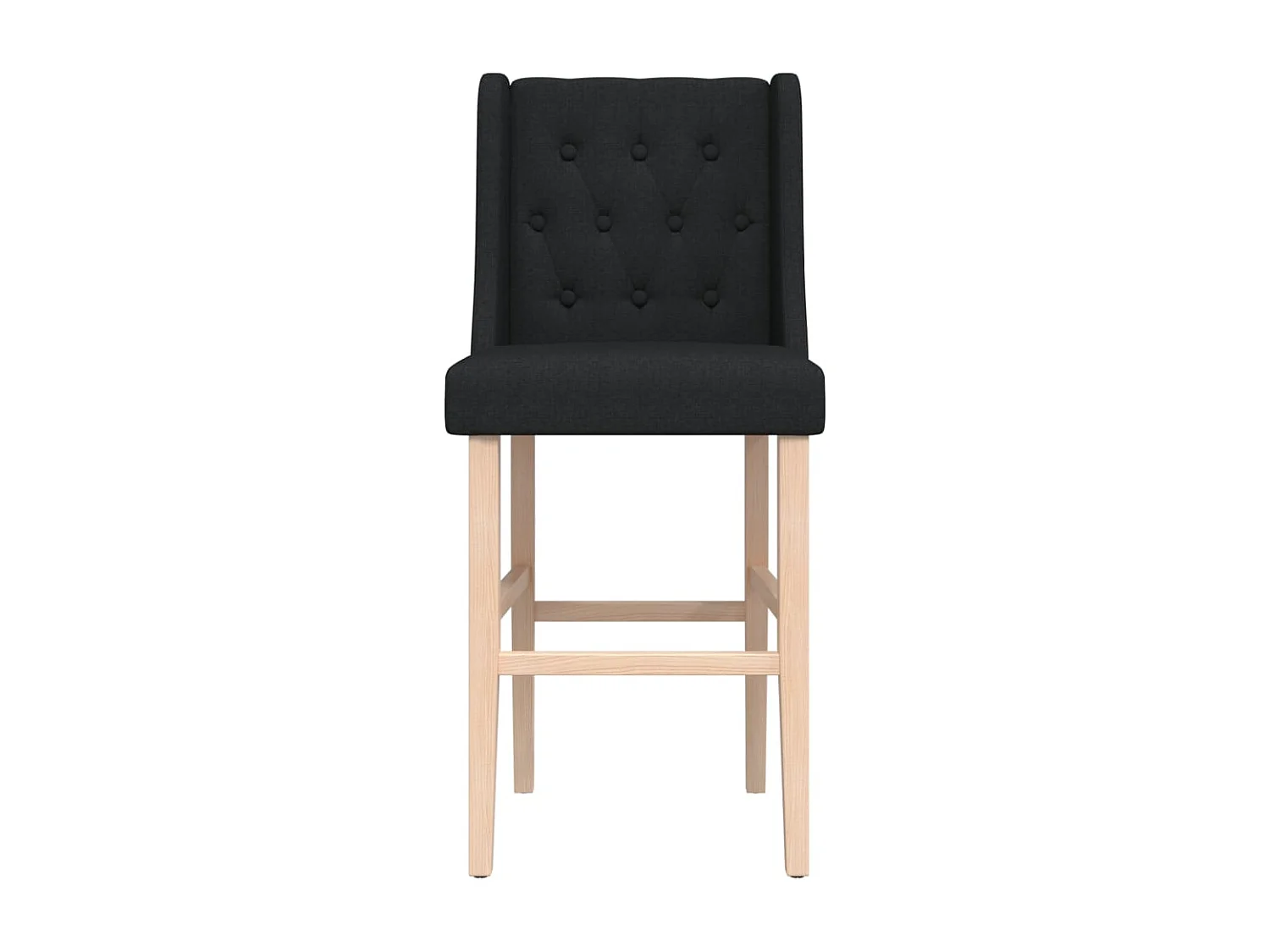Chaises de bar lot de 2 bois massif d'hévéa et tissu