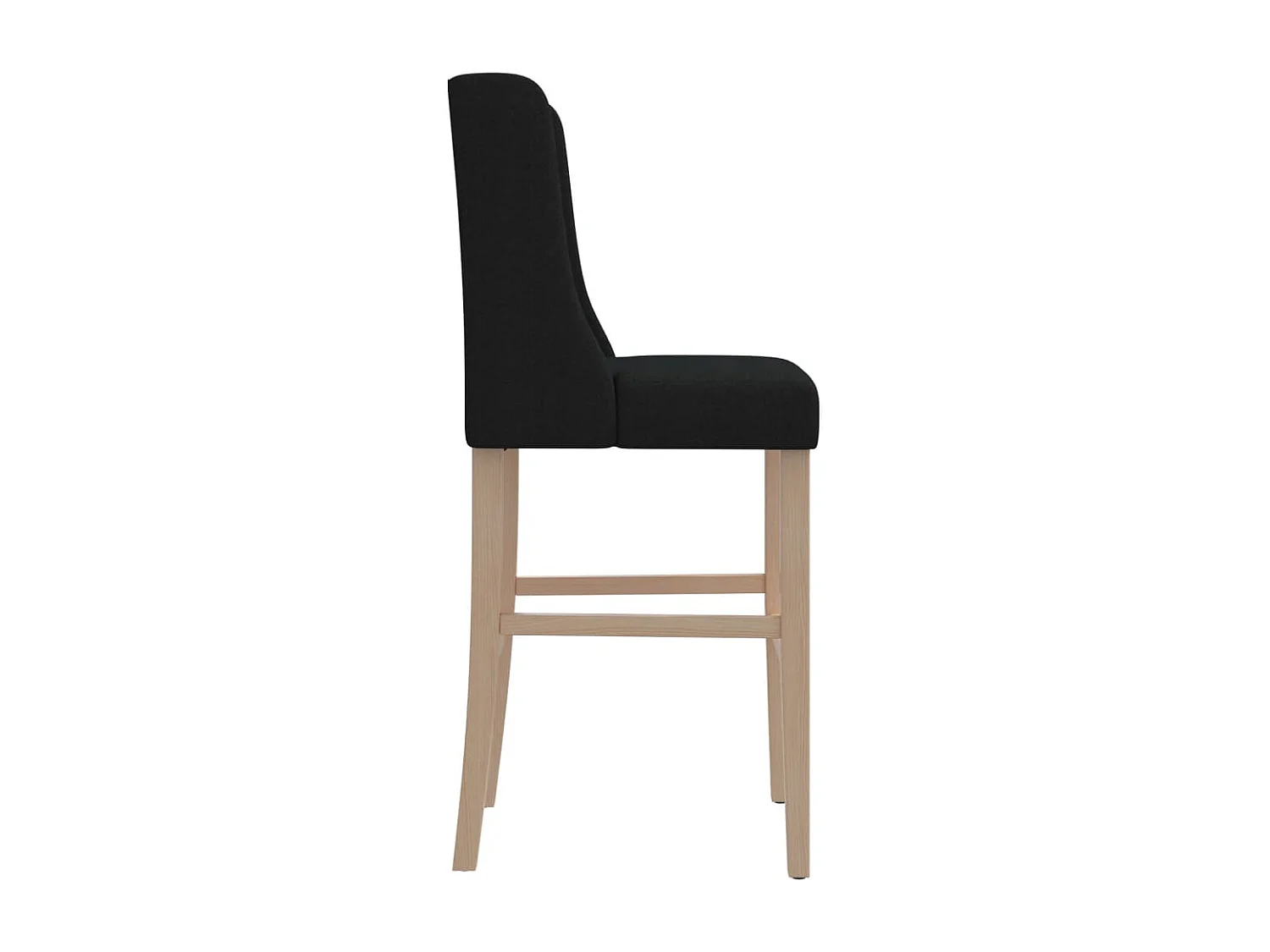 Chaises de bar lot de 2 bois massif d'hévéa et tissu