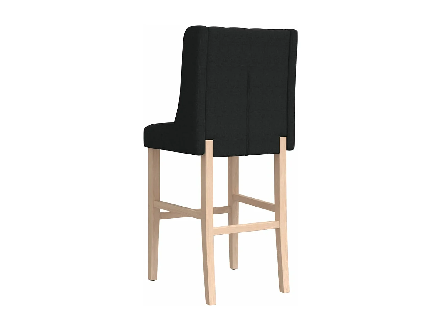 Chaises de bar lot de 2 bois massif d'hévéa et tissu